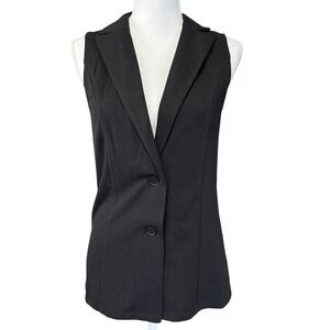 JOE B by JOE BENBASSET Black Sleeveless Classic Blazer Vest Minimalist Womens XS